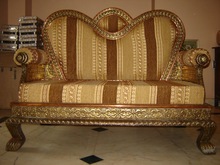 Wood + Copper + Brass Sofa