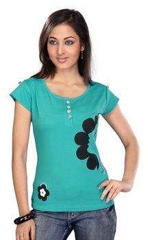 100% Cotton Ladies Printed Tops, Style : Casual