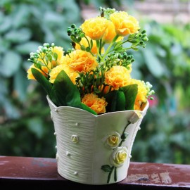 Beautiful Cream Flower Pots / Stationery Holder