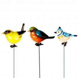 Pack of 3 Plastic Bird with 24 Inches metal stick
