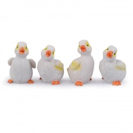 Poly resin ducklings in White 2 inches, Mini, Miniature garden accessories for Bonsai / Planter