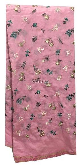 Kurti Material Blouse Fabric by meter baby pink chanderi small butti embroidery