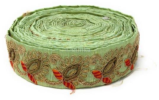 Lace Sea Green Dupion Silver Gold Red Orange Embroidery