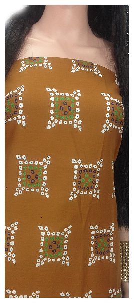 Pure Cotton, Printed colour fast fabric, Bandhni print, Brown base