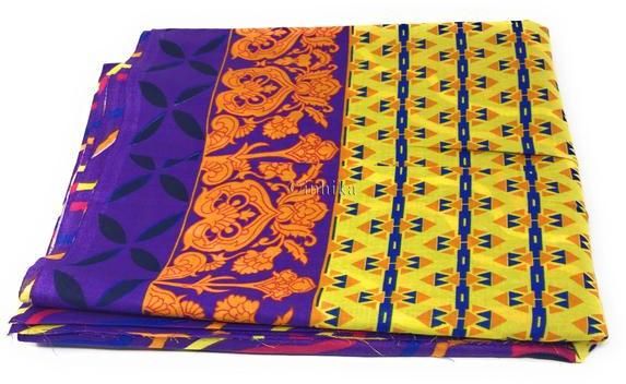 Pure Cotton, Printed Colour Fast Leheriya Design With Panel, Purple Colour