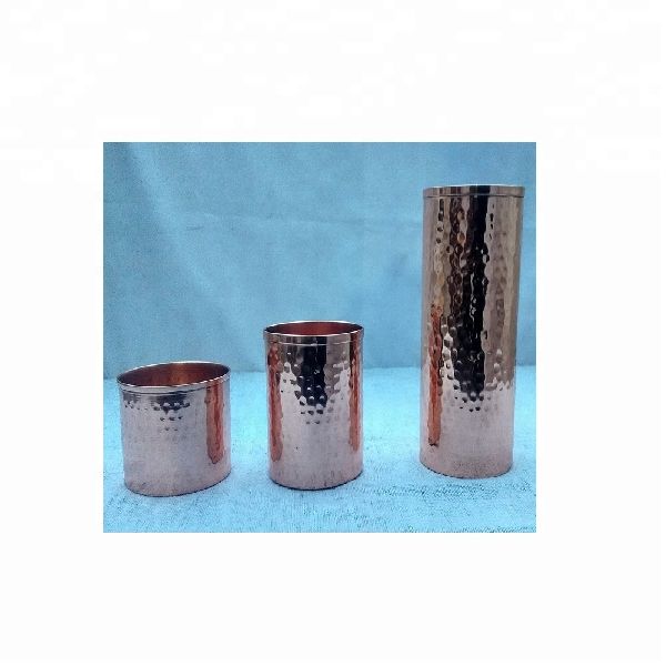 Hammered Large Copper Candle Cup, for Home Decoration