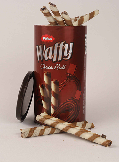 WAFFY ROLLS CHOCOLATE CANISTER