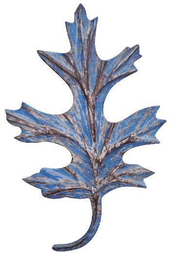 Blue Wooden Leaf key holder