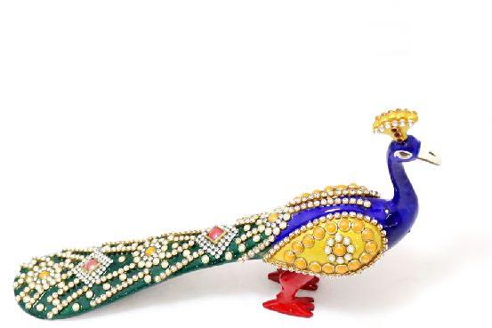 Wooden Colourful peacock table decor, Color : Multicolor