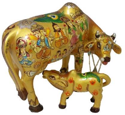 Golden colour kamdhenu cow and calf