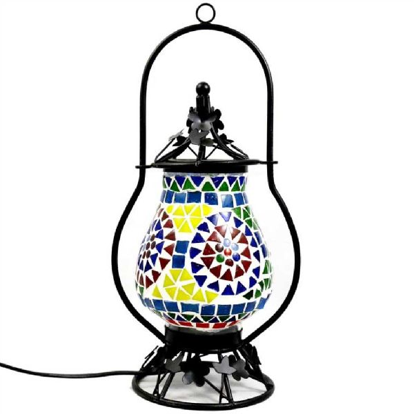 Long mosaic table and hanging lantern, Color : Multicolor