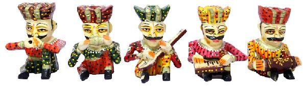 Wooden musician singing set of 5, Color : Multicolour