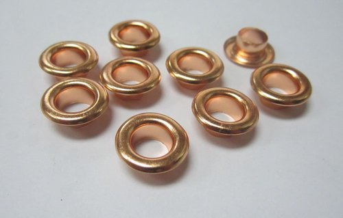 Round Polished Natural Copper Eyelets, for Candles, Curtains, Garments, Shoe, Size : 140mm, 60mm