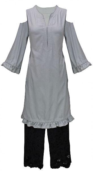 COLD SHOULDER TUNIC and BLACK FARSHI