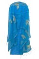 Gold Lotus Turquoise Blue Silk Suit