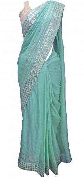 Silk Jacquard Metal Embellished Sari