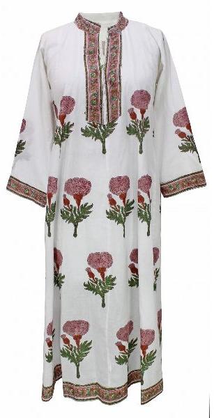 White Mul Mul Jaipur Kurti