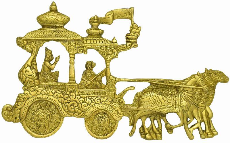 BRASS LORD KRISHNA WITH CHARIOTT WALL HANGING