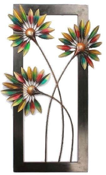 IRON & WOOD HANDICRAFT WALL DECOR PALM LEAF FRAME