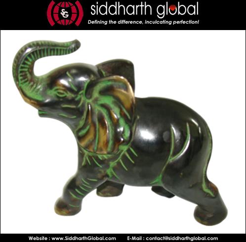 Elephant brass animal brass statue, Technique : Casting