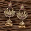 Antique Chand Earring With Mehndi Plating