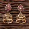 Antique Jhumkis With Mehndi Plating