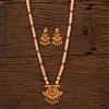 Antique Mala Pendant Set With Matte Gold Plating