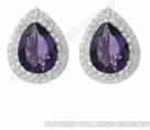 Amethyst earrings cz sterling silver