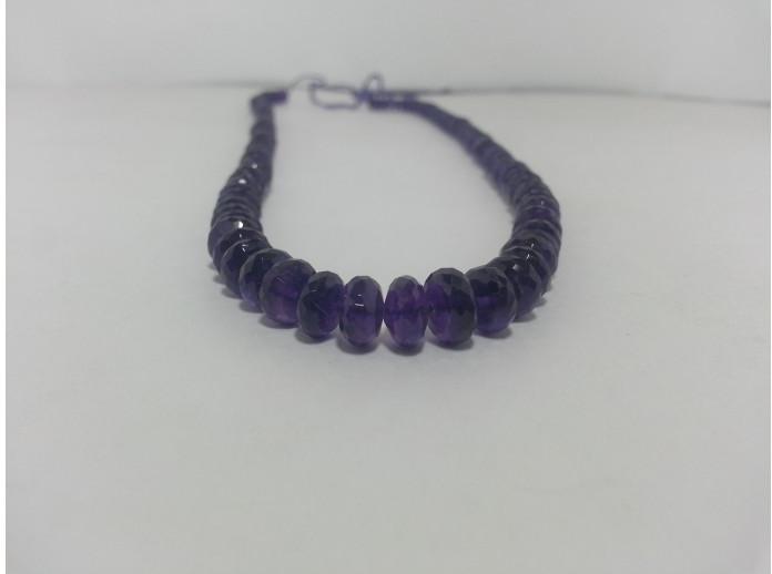 Amethyst Faceted Rondelle Beads Strand