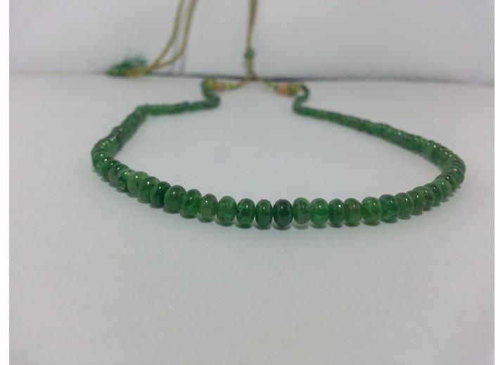 Green Tsavorite Garnet Smooth Rondelle Beaded Necklace