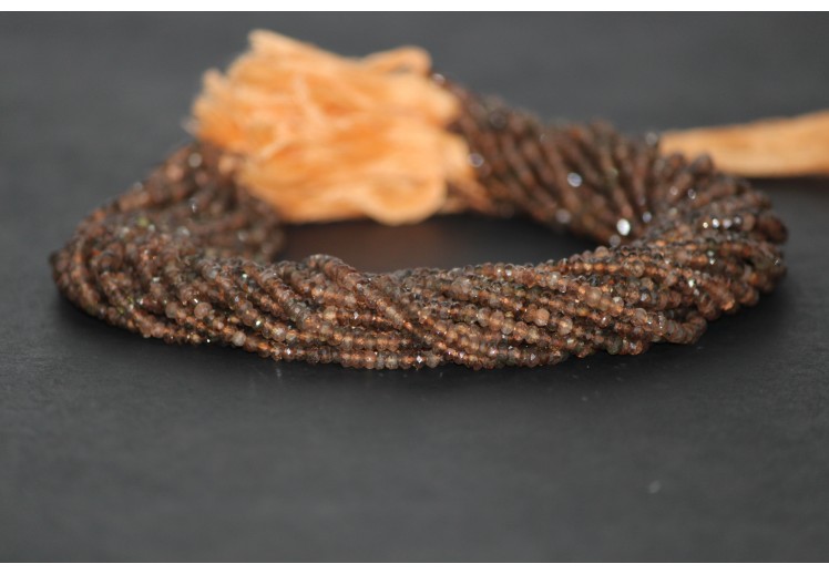 Natural Andalusite Garnet Faceted Rondelle Beads