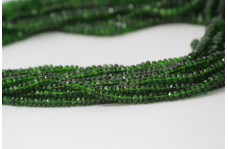 Natural chrome diopside faceted rondelle beads