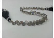 Natural Labradorite Faceted Heart Briolette Beads Strand
