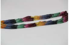 Natural Multi Precious Faceted Rondelle Beads