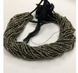 Natural Pyrite Faceted Rondelle Beads Strand