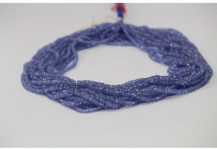 Natural Tanzanite Faceted Rondelle Beads Strand