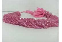 Pink Topaz Faceted Rondelle Beads Strand