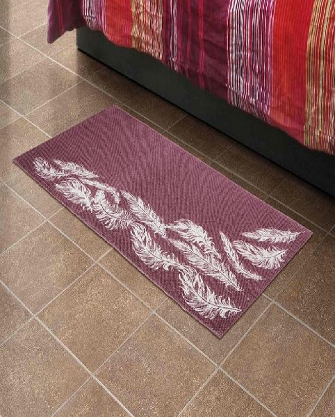 Thehometalk Floral Cotton Purple Rugs, Size : 100X50 Cms