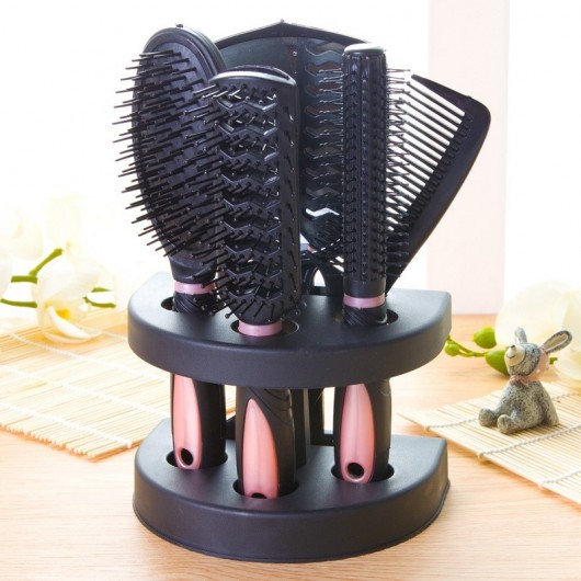 5Pcs Hair Comb Set Brush With Mirror