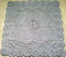 100% Cotton handmade trapunto quilt, Pattern : Embroidered