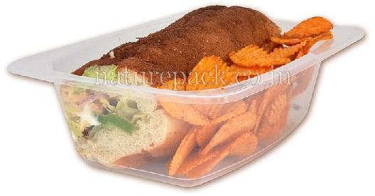 800ml Rectangle Food Container, Color : Transparent
