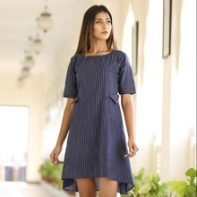 Vaunt Striped Casual Short Dress, Style : Indian Festival Wear