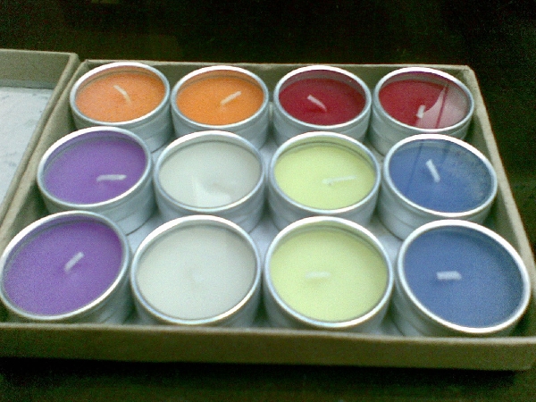 Scented Tealights In Glass Case