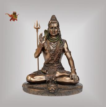 Copper finish lord shiva, Size : 8*7.5*10