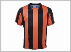 100% Polyester Orange-black-custom-stripes Uniform, Size : XL