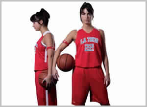 Women's full basketball dress in red