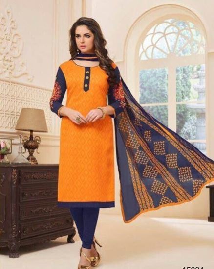Georgette Fabric Straight Style Salwar Kameez