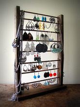 Wooden earring display and stand