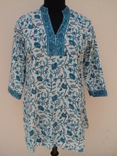 Hand Block Printed Cotton Kurtis, Feature : Anti-Shrink, Anti-Wrinkle, Eco-Friendly, Plus Size