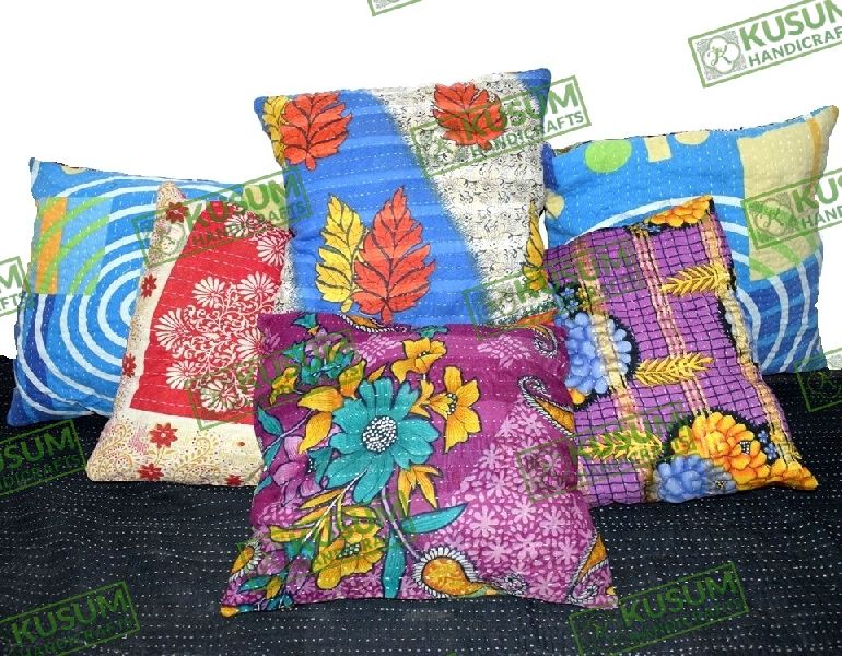 Indian Kantha Thow Pillow